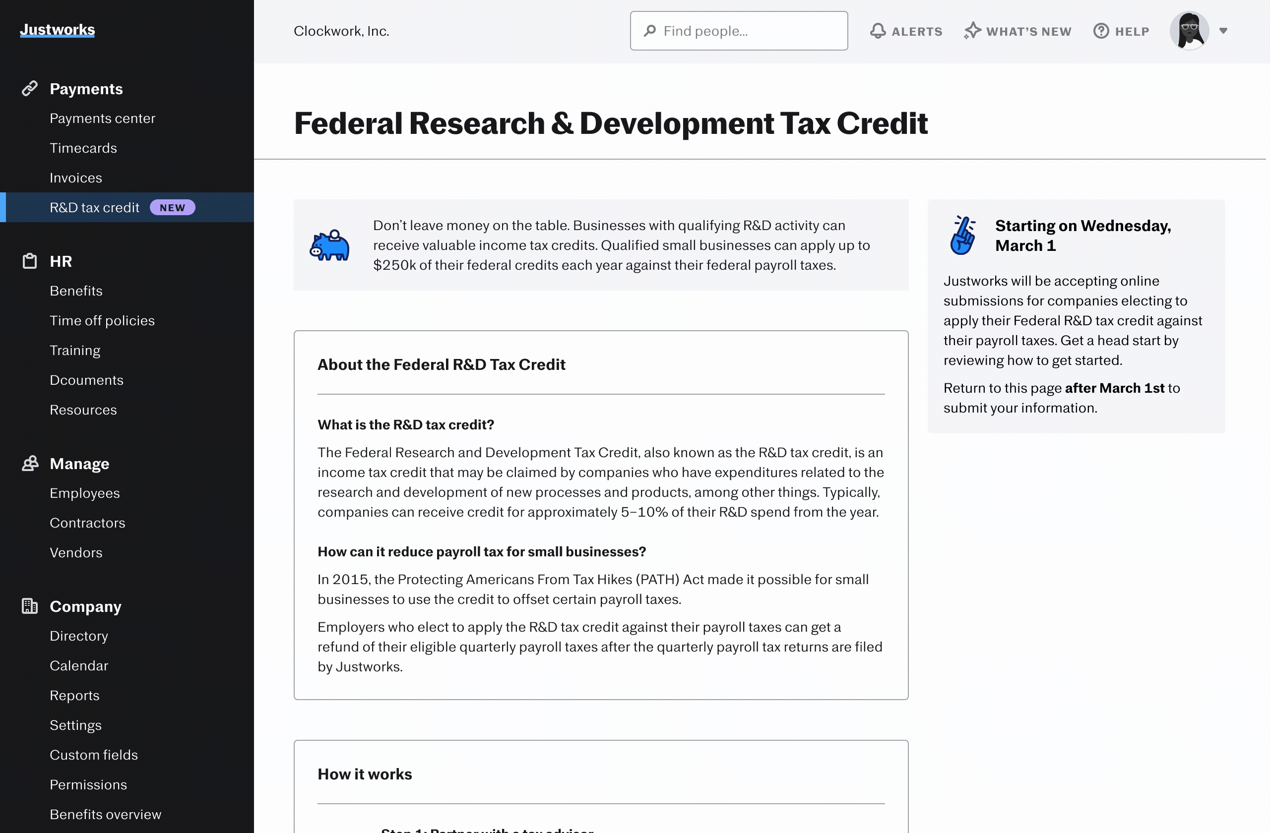 R&D tax credits details page
