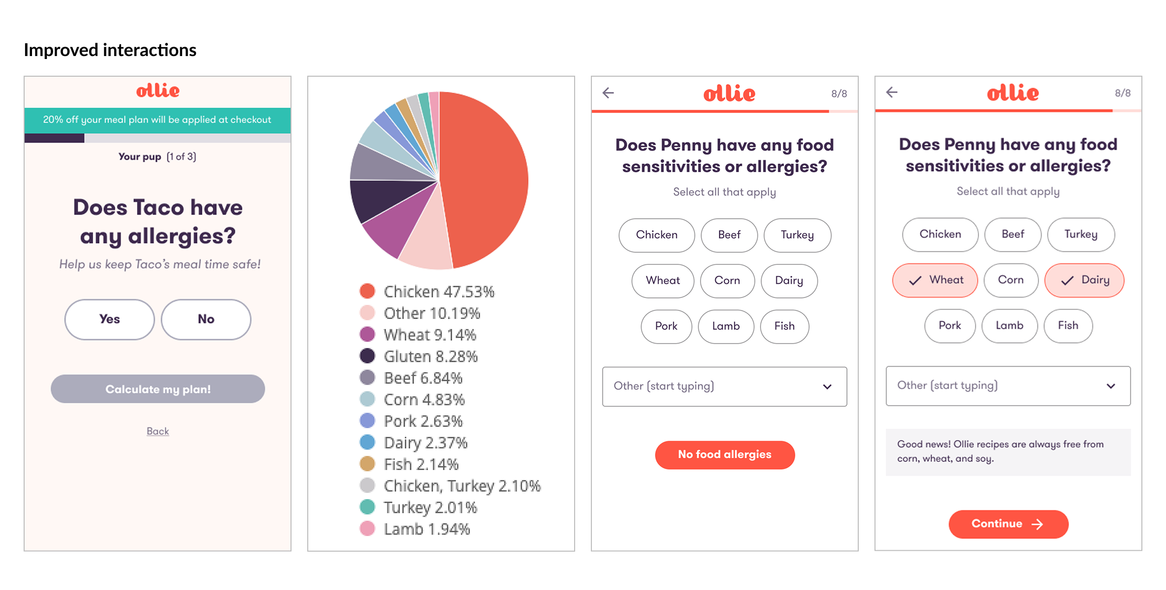 Ollie onboarding design system components